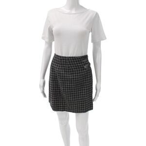 Barami Women Mini Plaid Wool Buckle Skirt Preppy Size 0